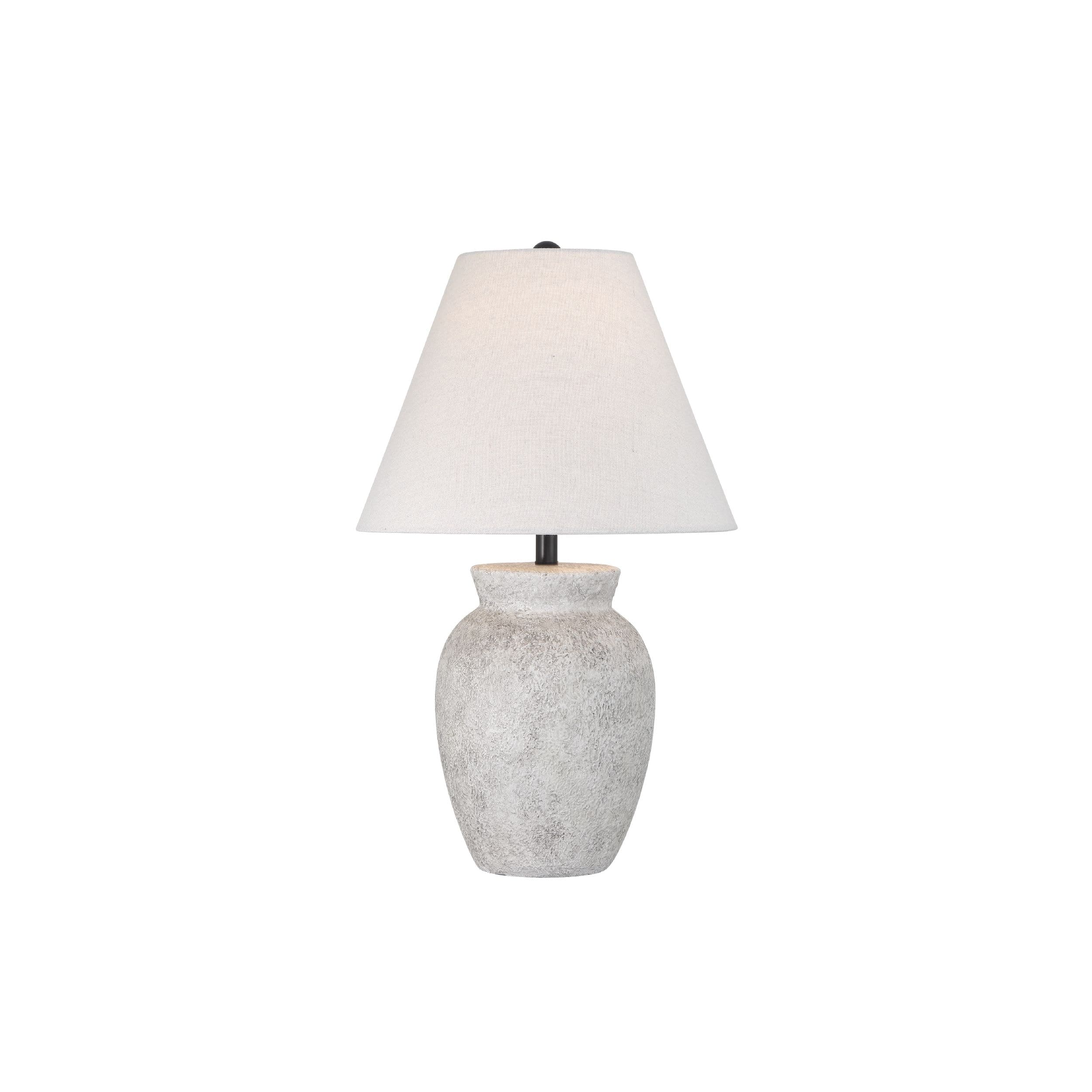 CANVAS Oatmeal Linen Cone Shade Table Lamp, 22-in, Grey