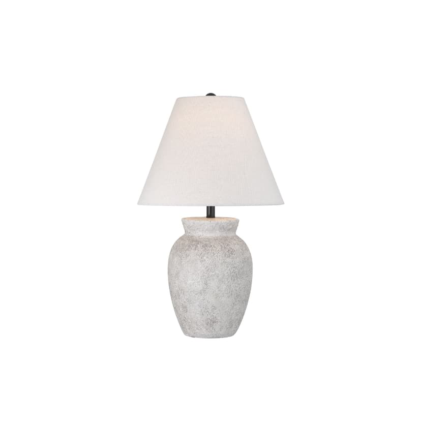 CANVAS Oatmeal Linen Cone Shade Table Lamp, 22-in, Grey