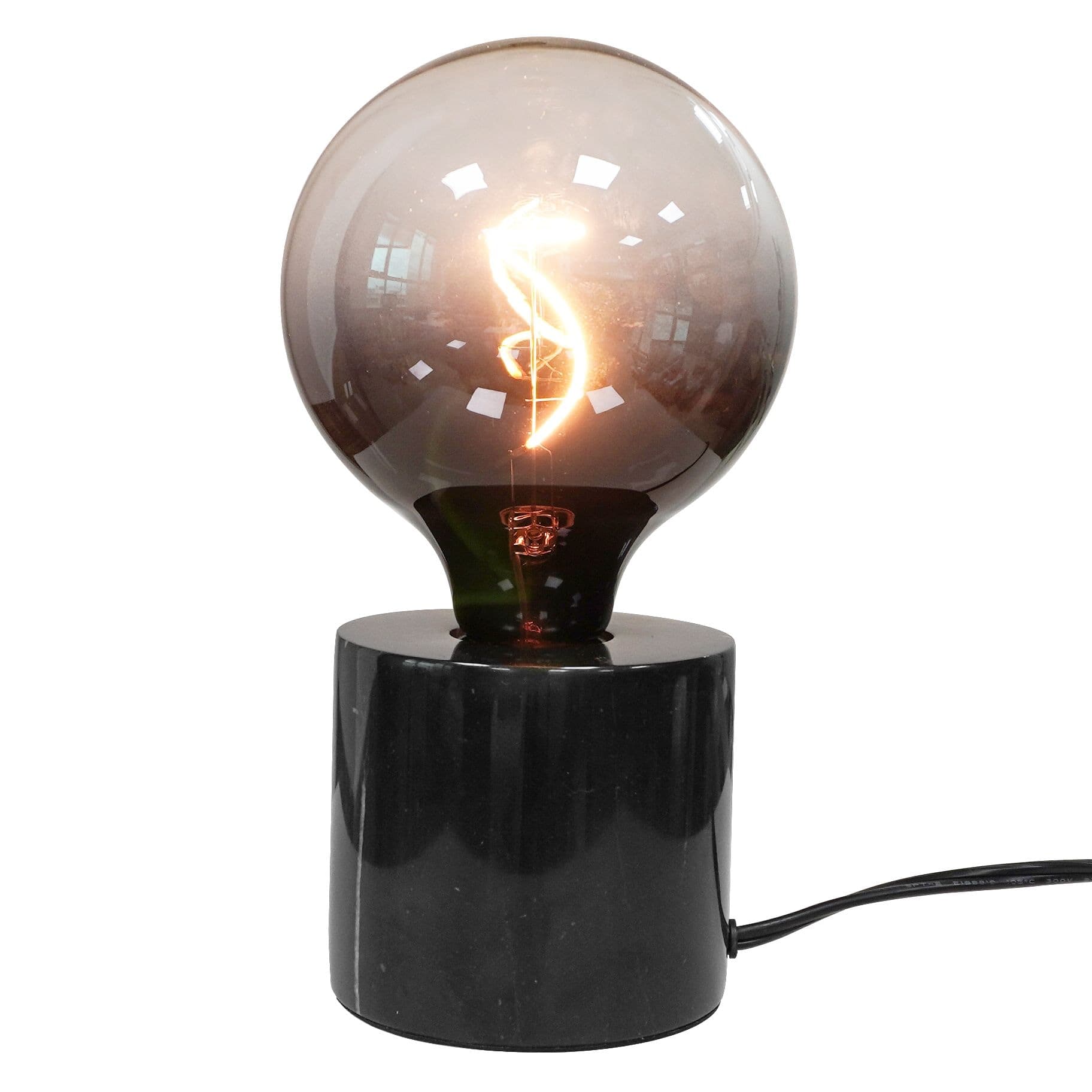 BAZZ Micha 4W/2200K Black Marble LED Table Lamp Light Fixture with LED Filament Bulb