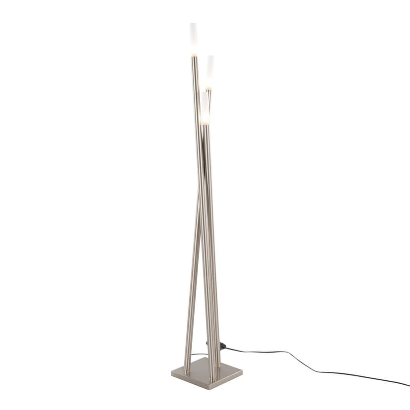 LumiSource Icicle Contemporary Floor Lamp, Brushed Nickel