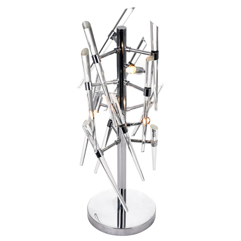 CWI Lighting Icicle 3-Light Table Lamp, Chrome, 25-in