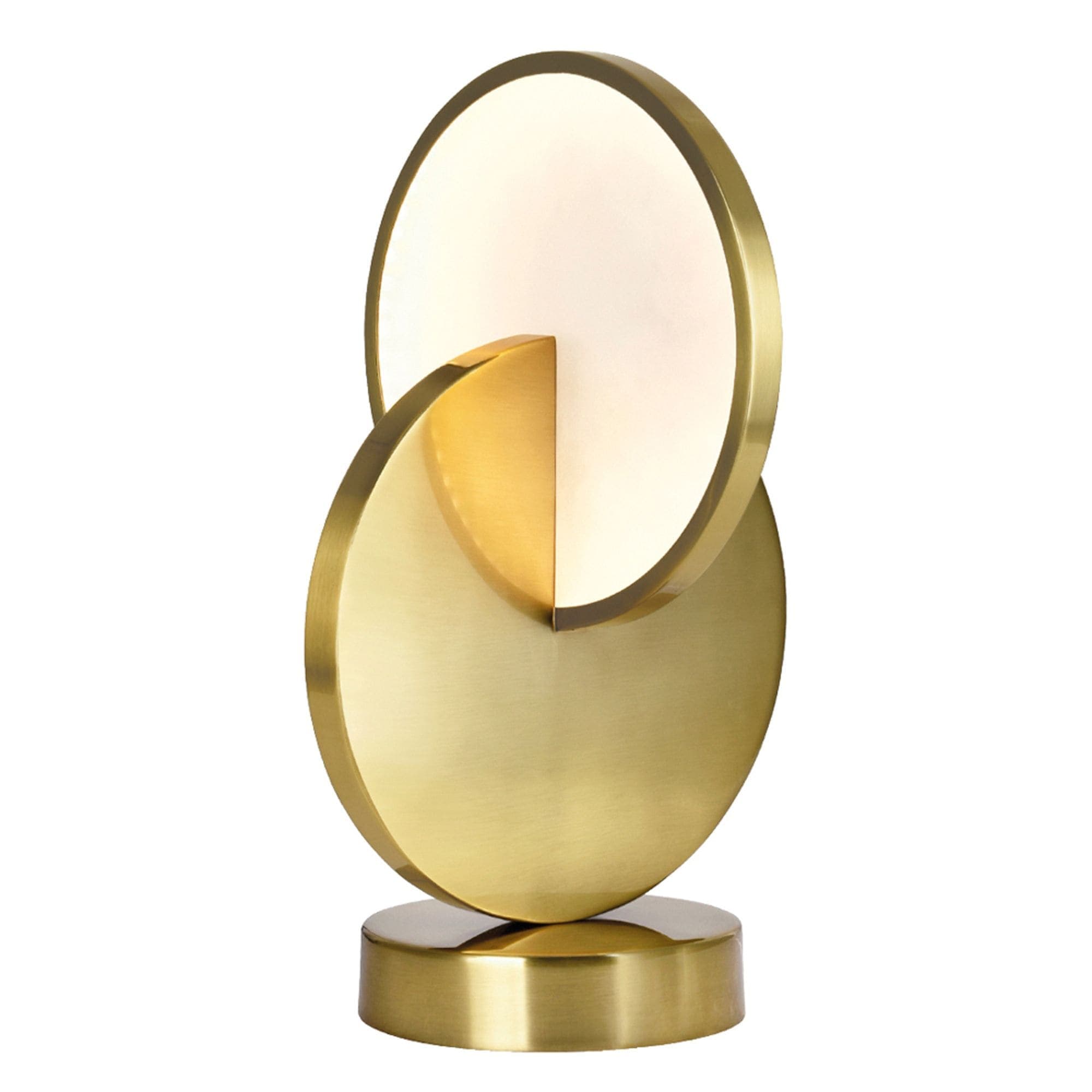 CWI Lighting Tranche Integrated LED Table Lamp, 16-in, Brushed Brass