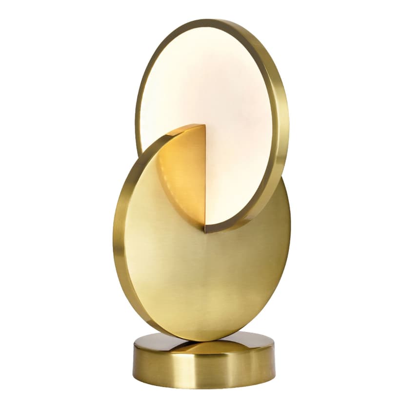 CWI Lighting Tranche Integrated LED Table Lamp, 16-in, Brushed Brass