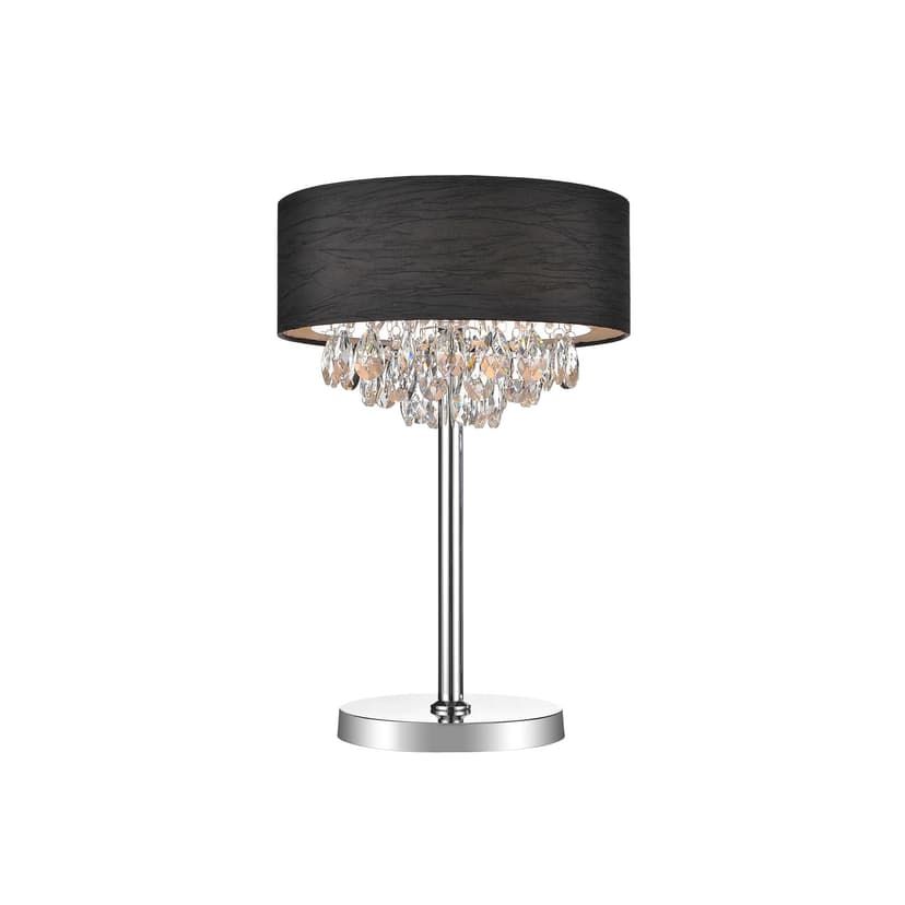 CWI Lighting Dash 3-Light Crystal Table Lamp, 20-in, Black