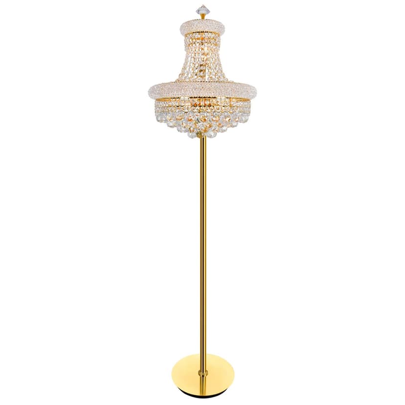 CWI Lighting Empire 8-Light Crystal Floor Lamp, 68-in, Gold