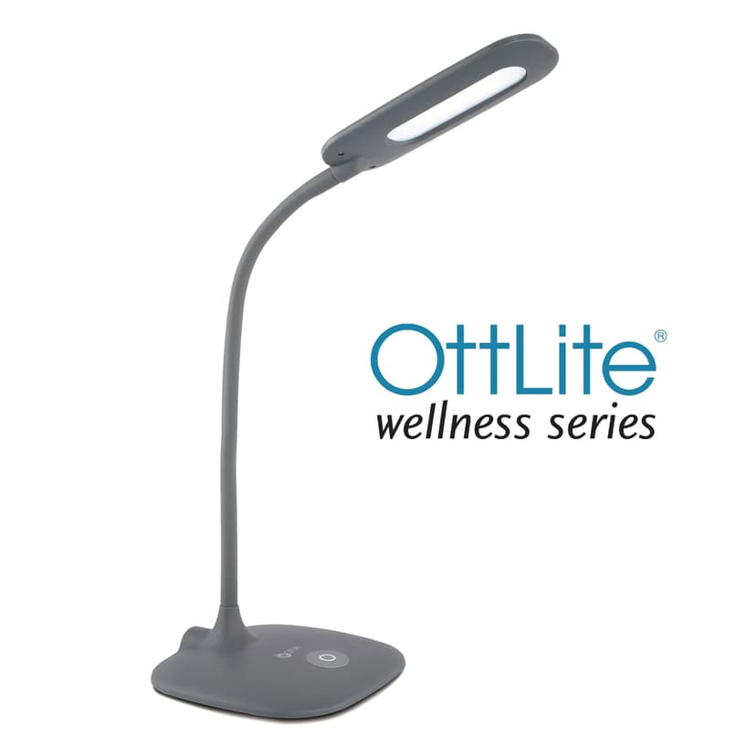 OttLite Flexible Soft Touch LED Desk Lamp, 49-in–71-in, Dark Gray