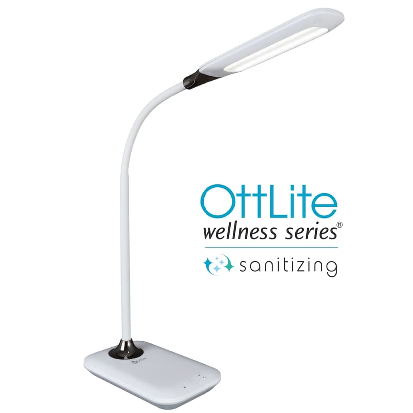 OttLite Enhance LED Sanitizing Lamp with USB Charging, White
