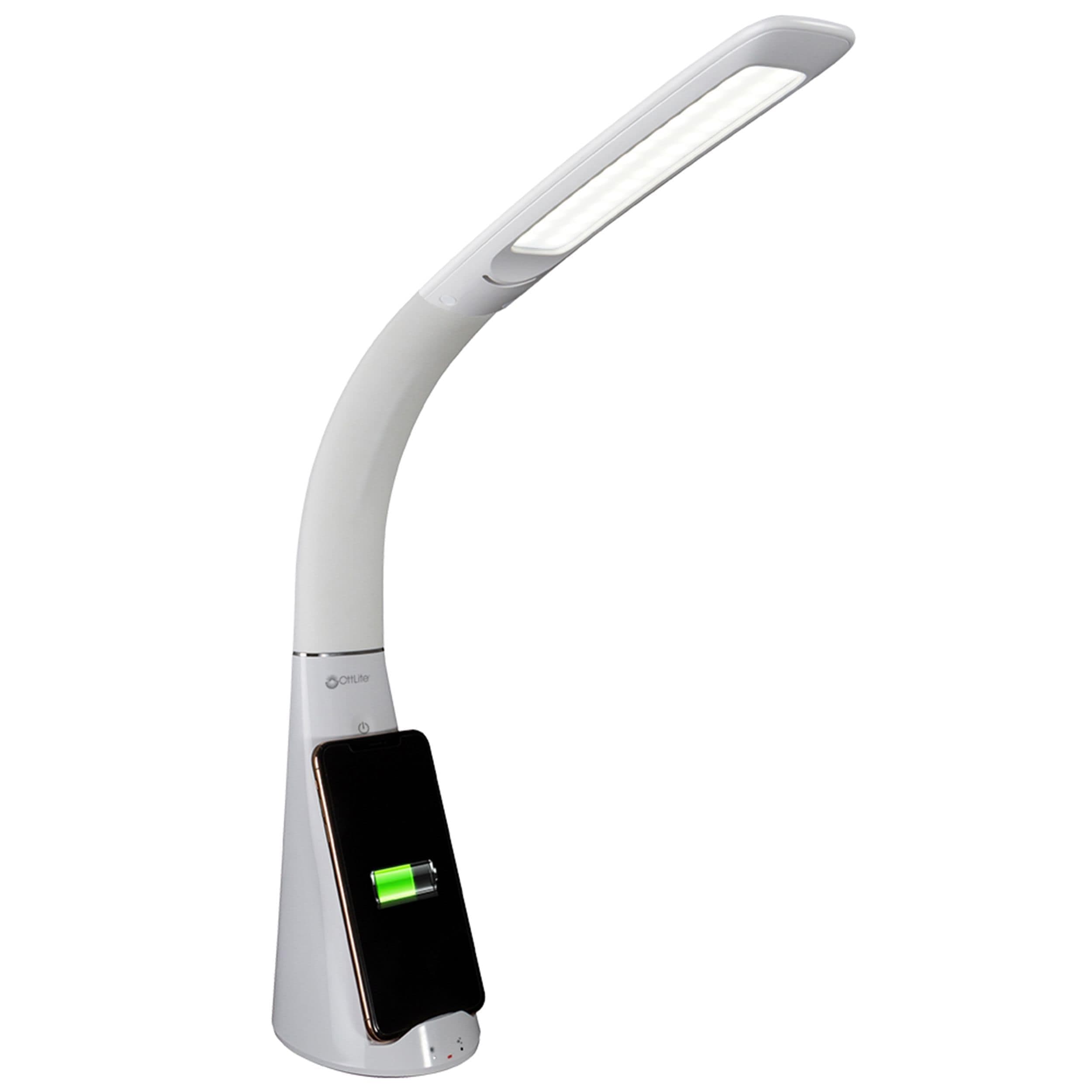 OttLite Purify LED Sanitizing Lamp with USB and Wireless Charging, White