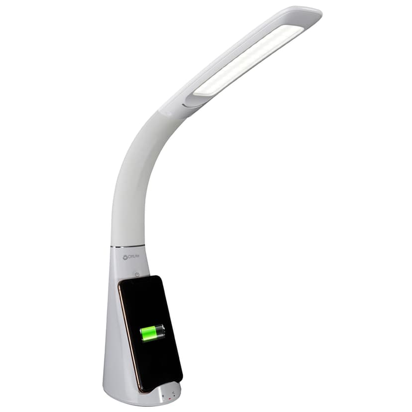 OttLite Purify LED Sanitizing Lamp with USB and Wireless Charging, White