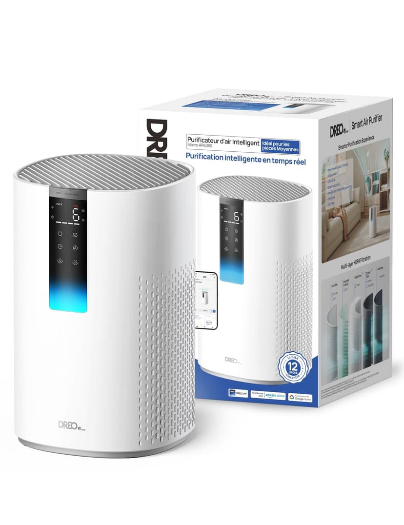 DREO Home Smart Air Purifier with Real-time Air Quality Tracking