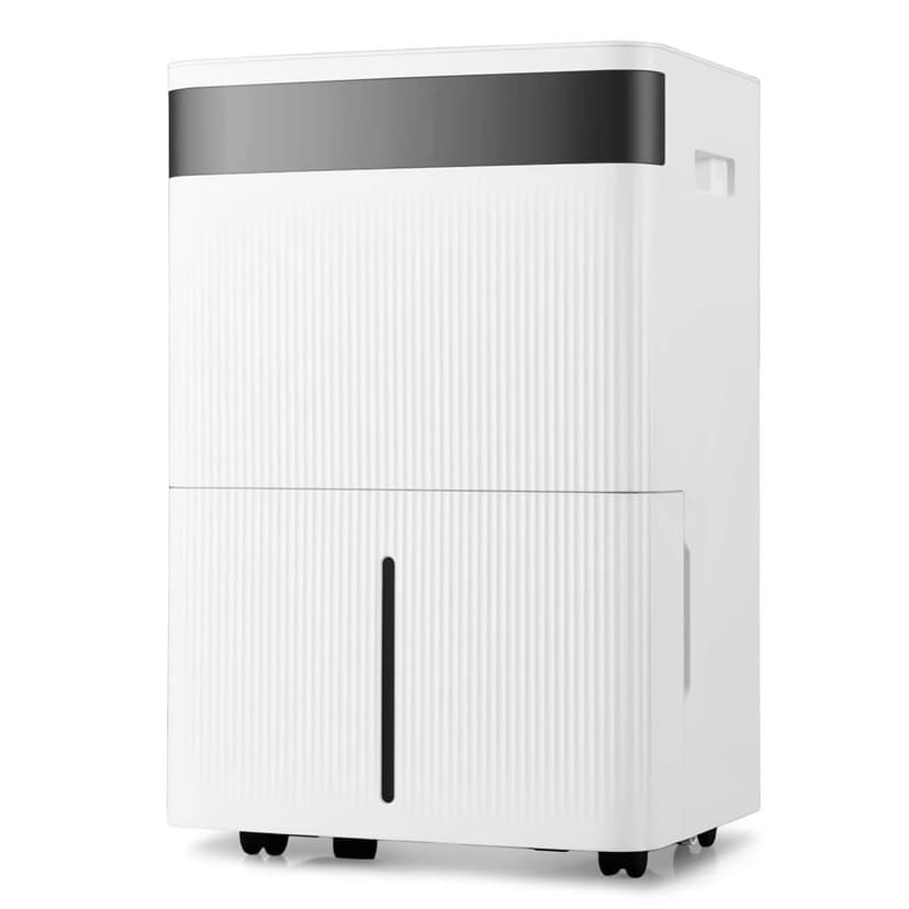 Costway 74 Pints Dehumidifier with 3-Colour Indicator, Covers 4500/5500-sqft, White