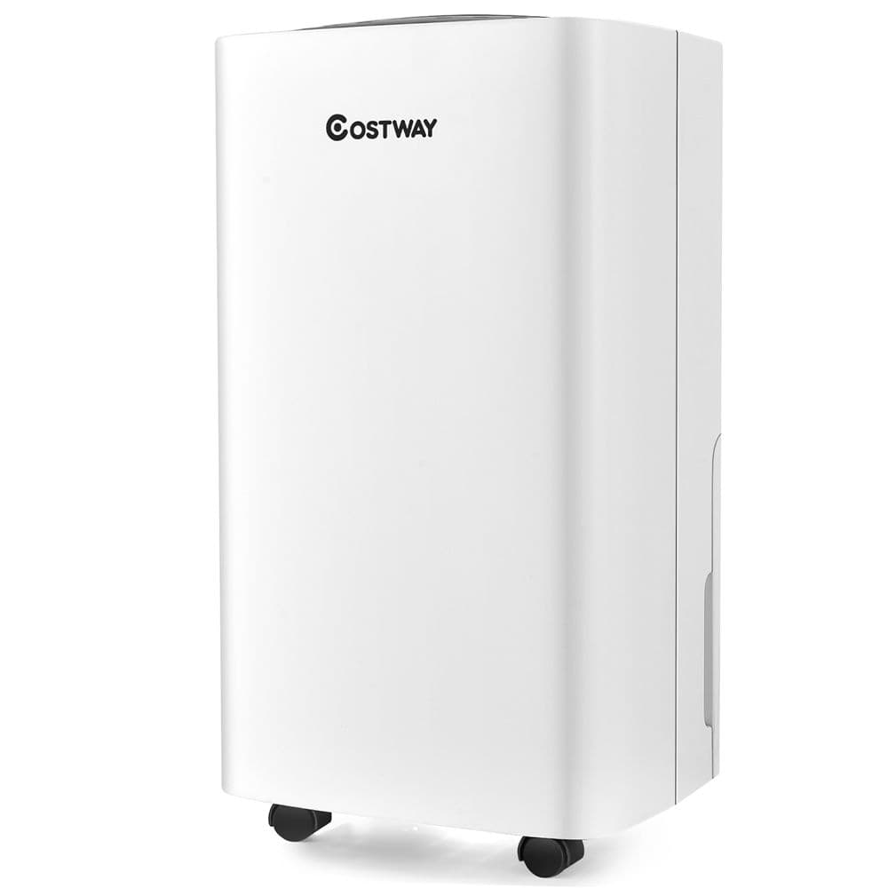 Costway 30 Pints Portable Dehumidifier, Covers 1500-sqft, White