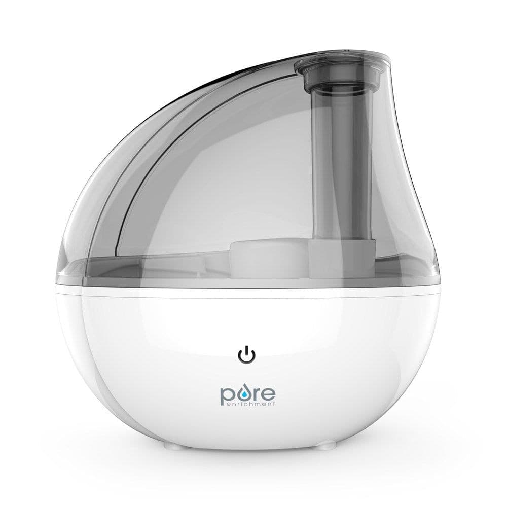 Pure Enrichment MistAire Silver Cool Mist Air Humidifier with Night Light & Auto-Off Timer, White, 1.5-L
