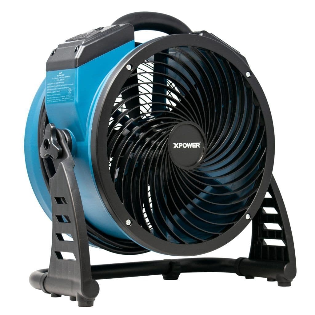 XPOWER Pro FC-250AD Brushless DC Motor Air Circulator Utility/Floor Fan, 1560 CFM, Blue, 13-in