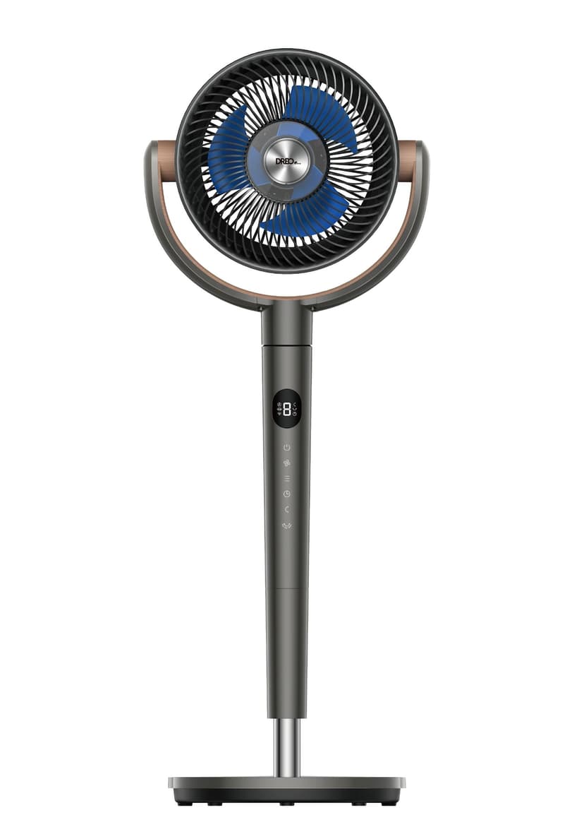 DREO Home DC Poly Grey 3D Oscillating Smart & Quiet Fan, 9-in