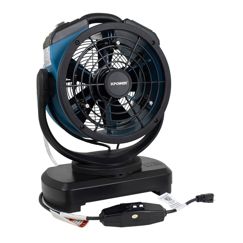 XPOWER Oscillating Misting Fan, 1000 CFM, 0.65A, Water Pump