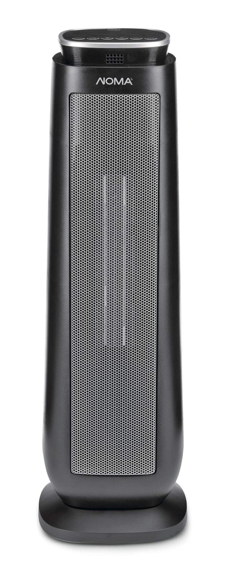 NOMA Tower Ceramic Space Fan Heater w/Remote Control & Thermostat, 1500W, Black, 23-in