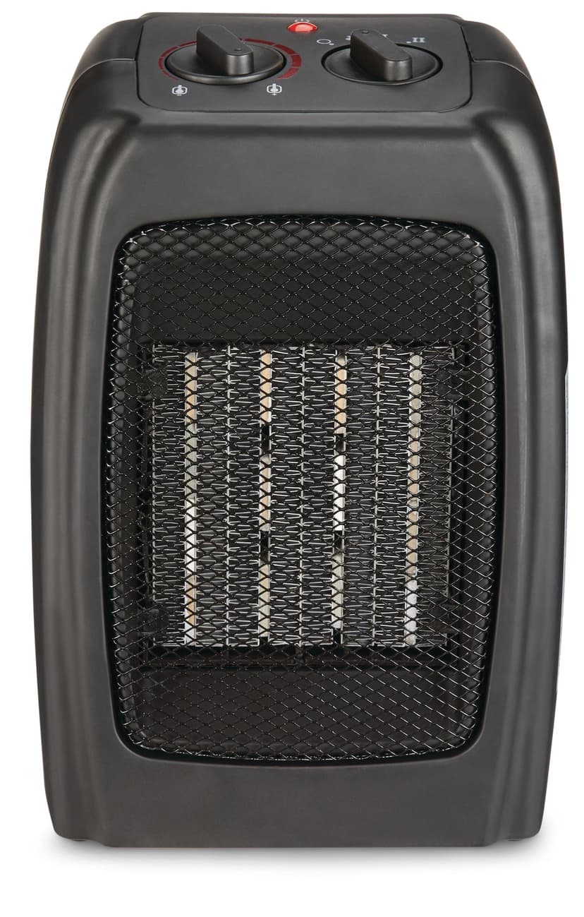 For Living Portable Ceramic Space Heater w/Thermostat, 1500W, Black