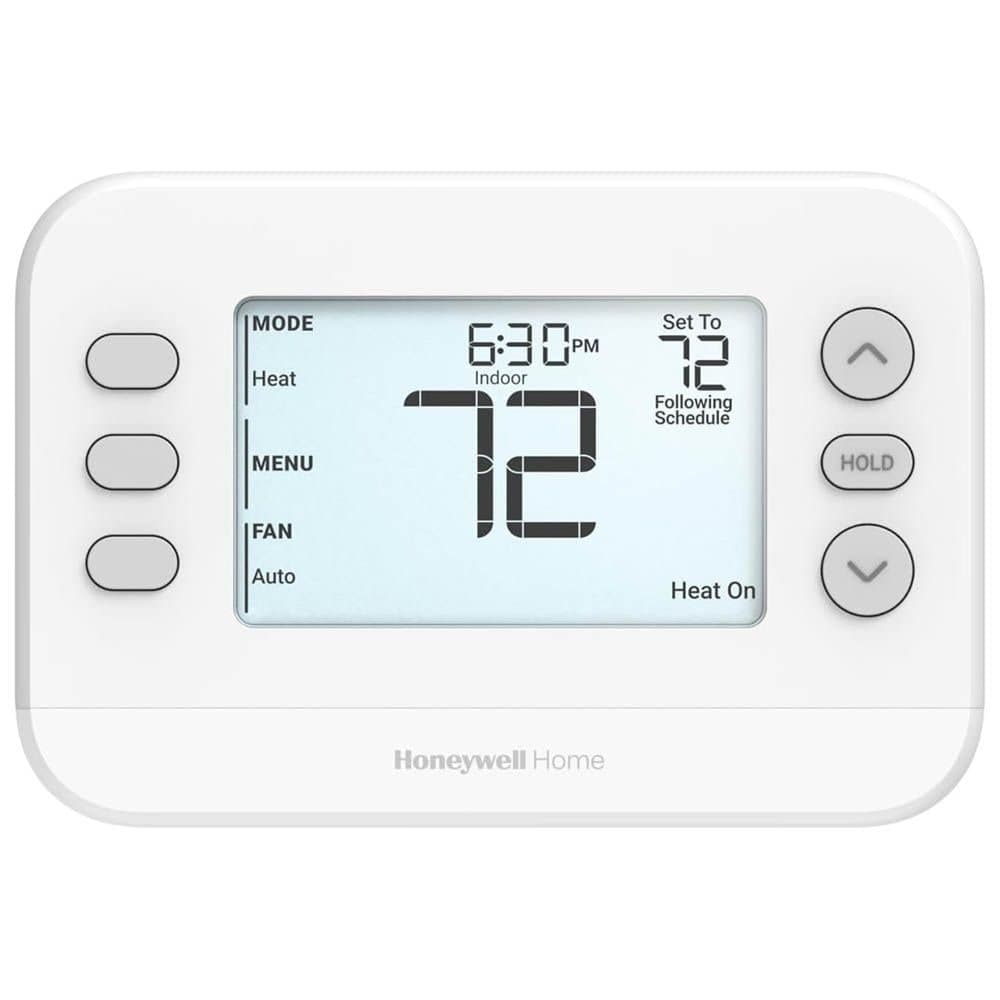 Honeywell Home RTHC20B/N 5-2 Day Single Stage Digital Programmable Thermostat, Battery Operated, White
