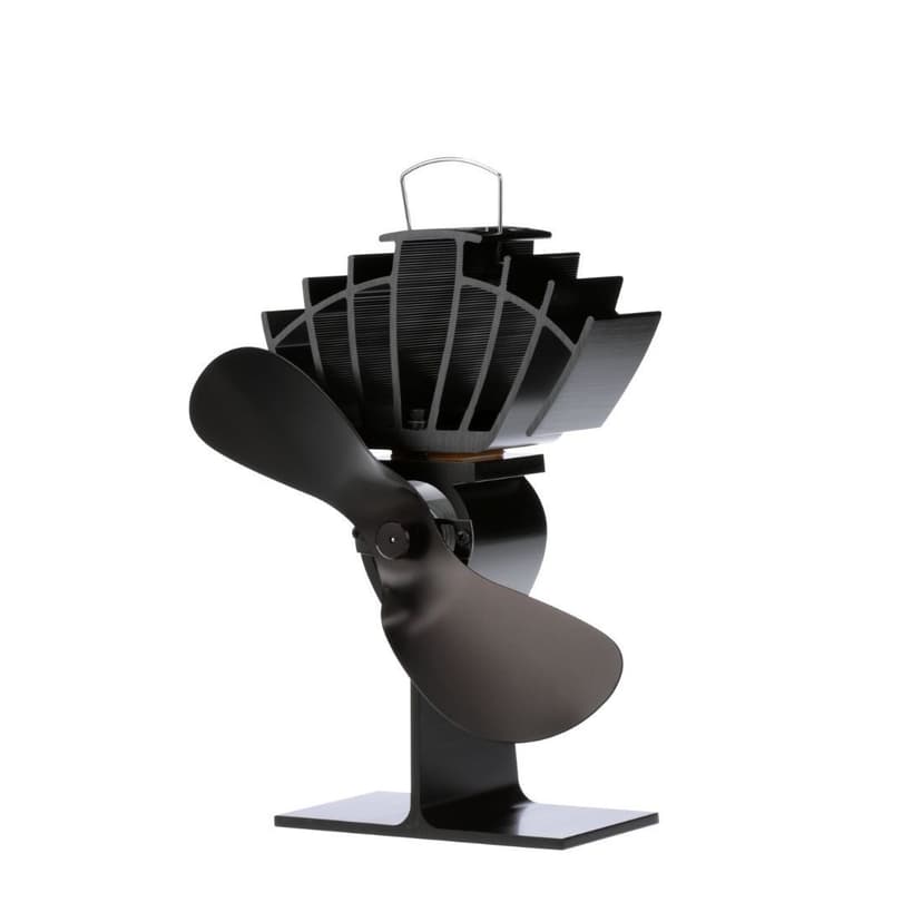 Ecofan Ultra Air Mid-Sized Heat Powered Wood Stove Fan, Warm Air Circulation 125 CFM, Black