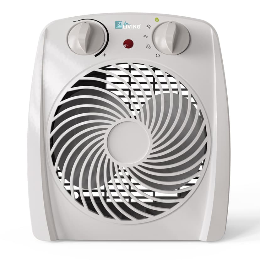 NOMA Portable Fan Heater with Thermostat, White, 1500W