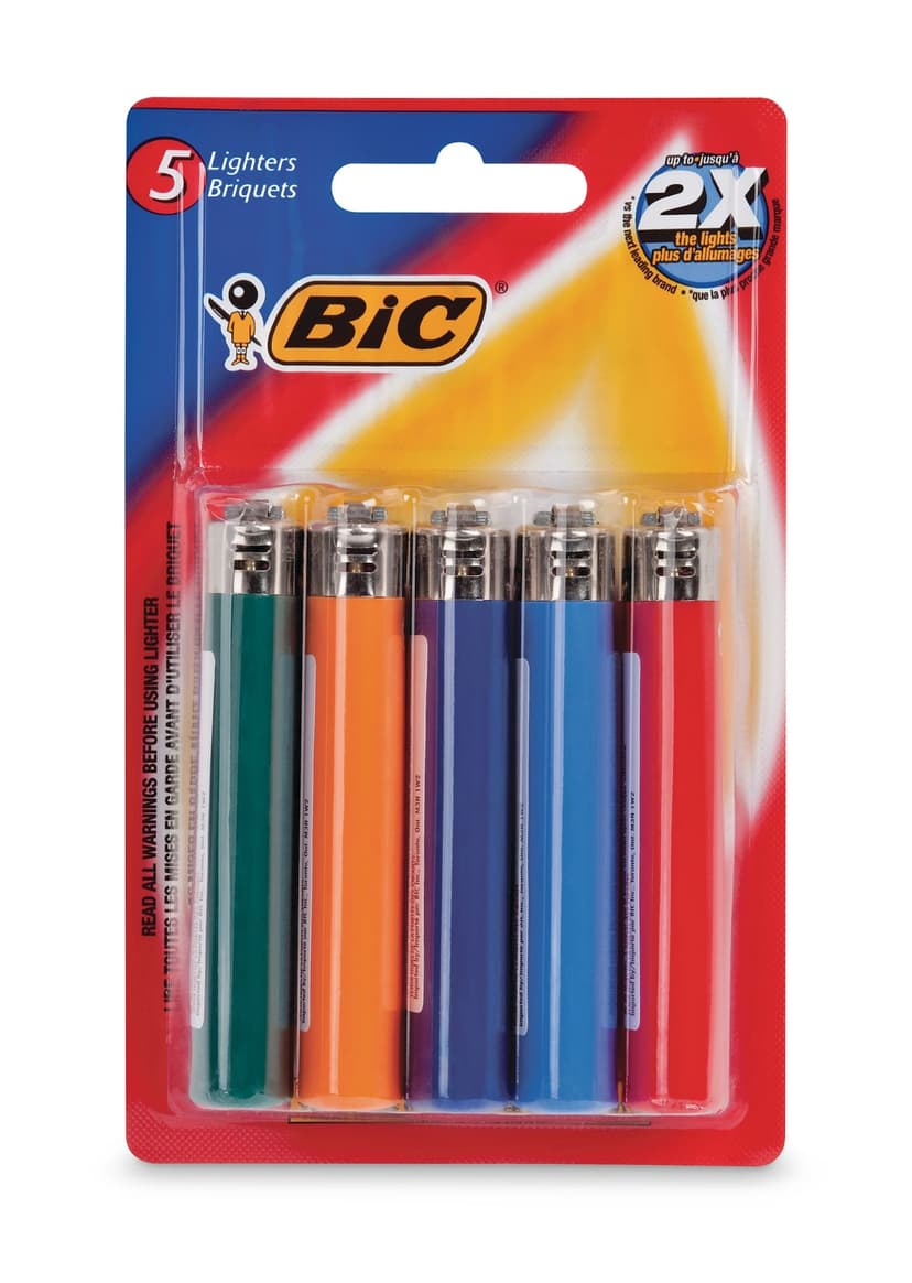 BIC Classic Lighter, Multi-colour, 5-pk