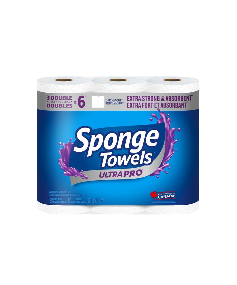 SpongeTowels Utra Pro Double Roll Paper Towel, 3-pk