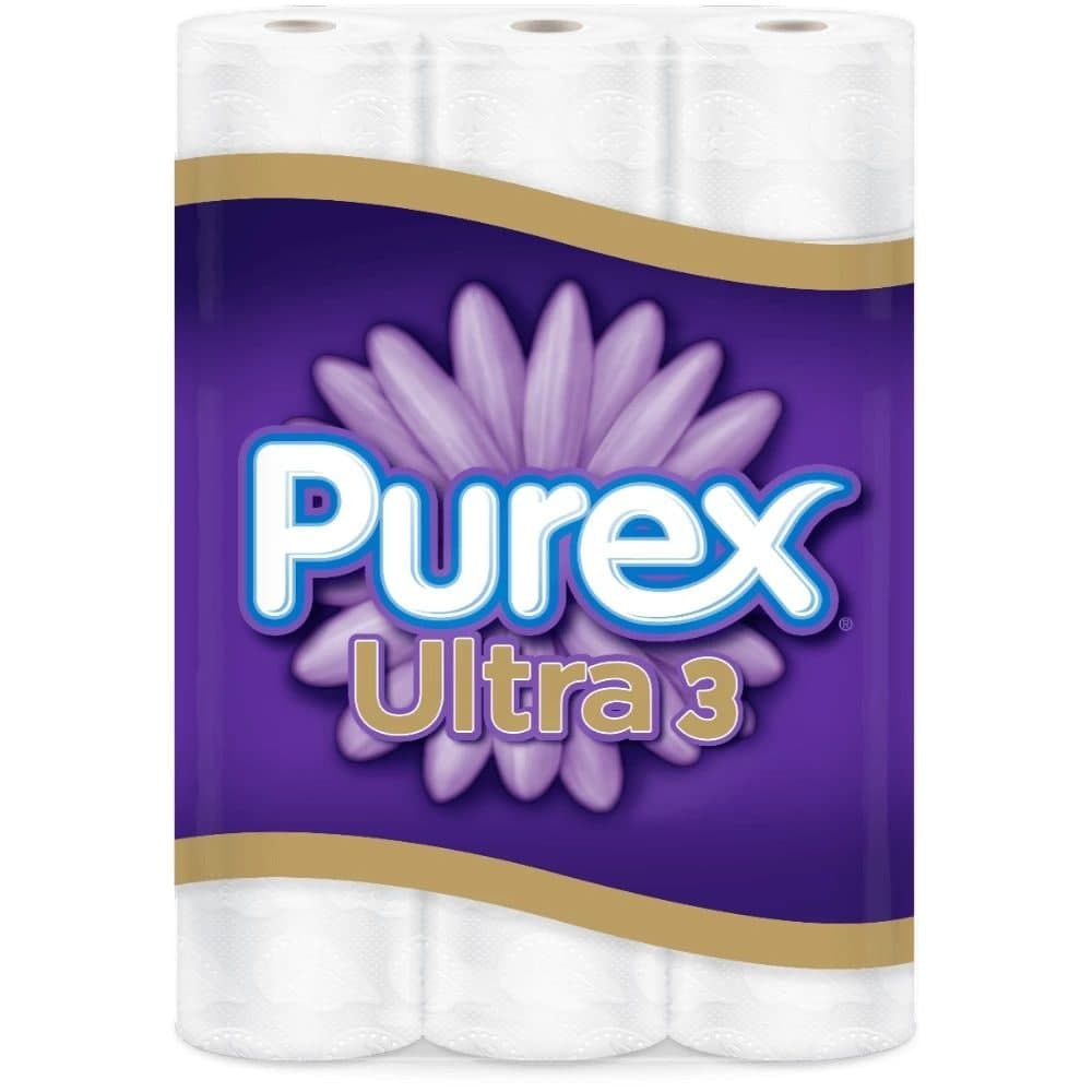 Purex Ultra 3-Ply Bathroom Tissue, 8 Triple Rolls = 24 Rolls