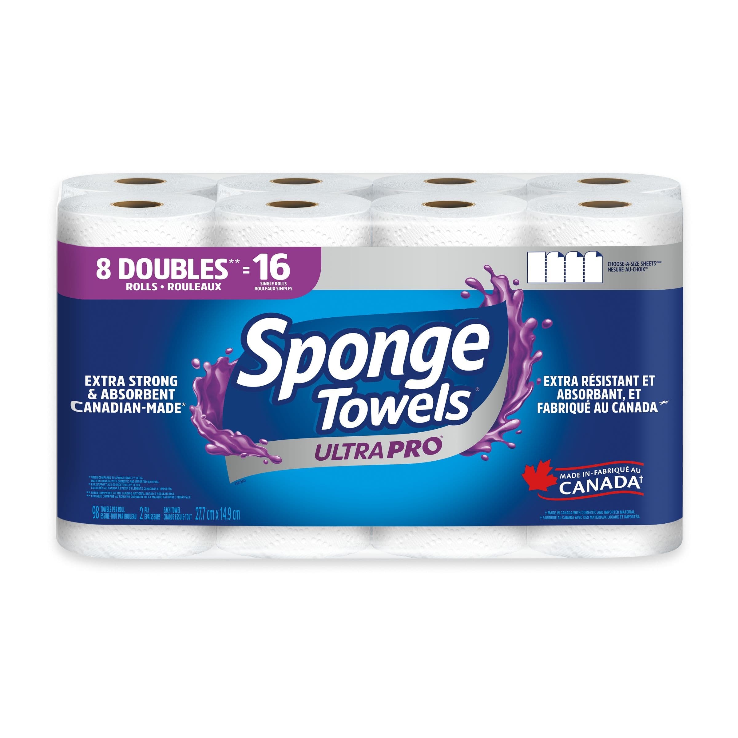 Sponge Towels Ultra Pro Paper Towels, 8=16 rolls