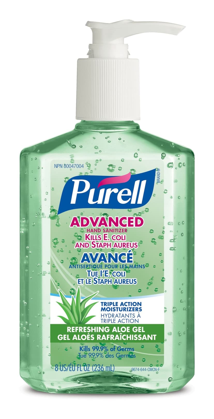 Purell Advanced Instant Pump Hand Sanitizer Gel with Aloe, Fresh Scent, 236-mL