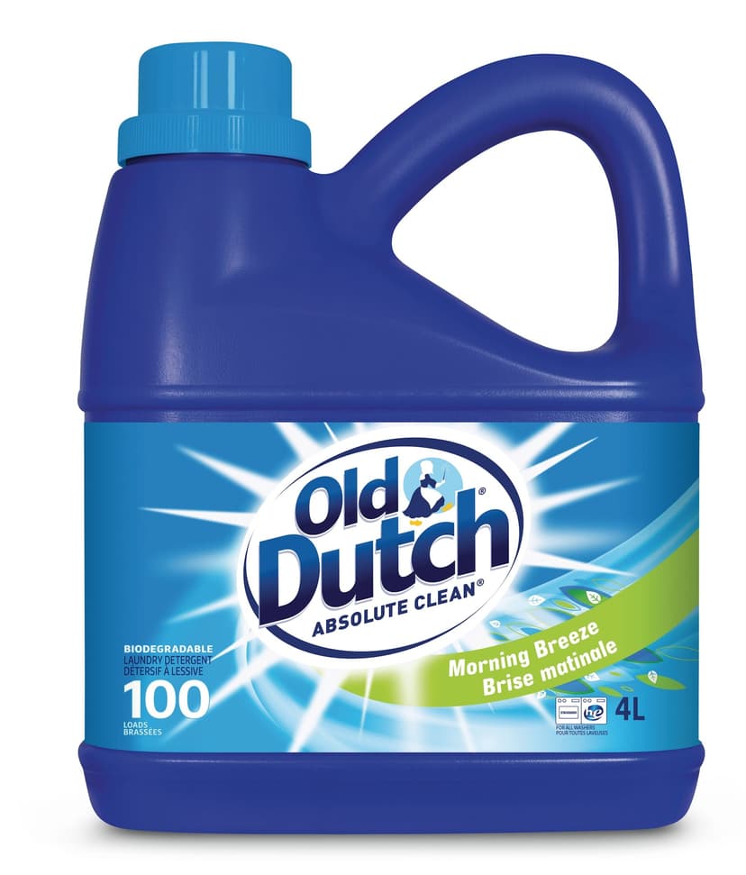Old Dutch Absolute Clean Liquid Laundry Detergent, Morning Breeze Scent, 4-L