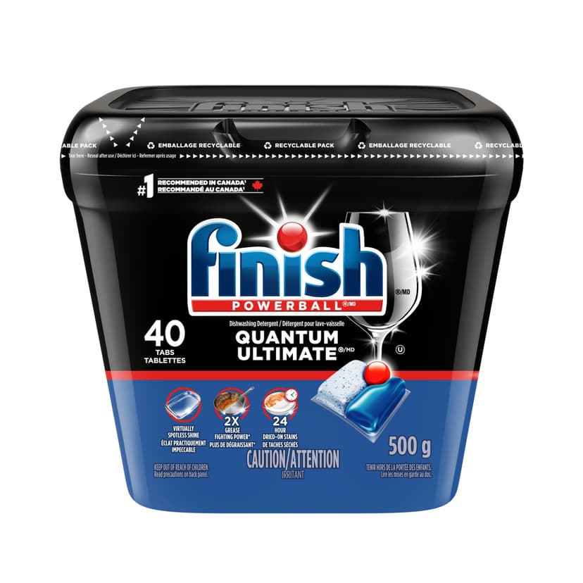 Finish Quantum Ultimate Dishwasher Detergent Tabs, Fresh Scent, 40-pk