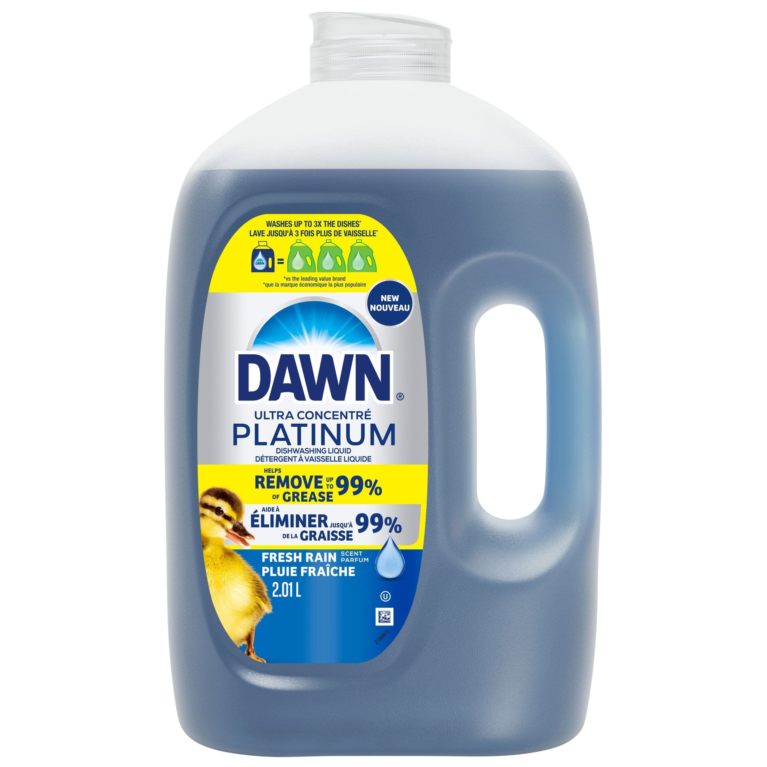 Dawn Ultra Platinum Liquid Dish Soap Refill, Refreshing Rain Scent, 2.01-L