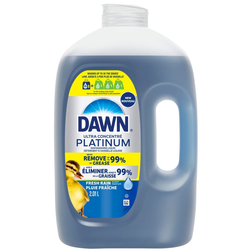 Dawn Ultra Platinum Liquid Dish Soap Refill, Refreshing Rain Scent, 2.01-L