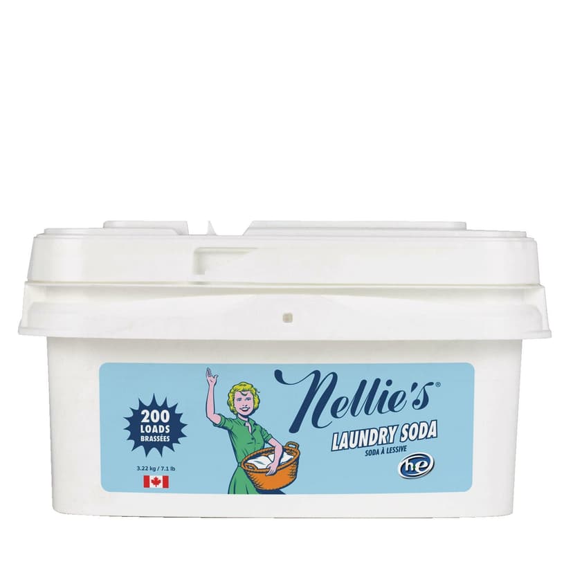 Nellie's Laundry Detergent Soda Powder, Unscented, 200-Loads, 3.22-kg