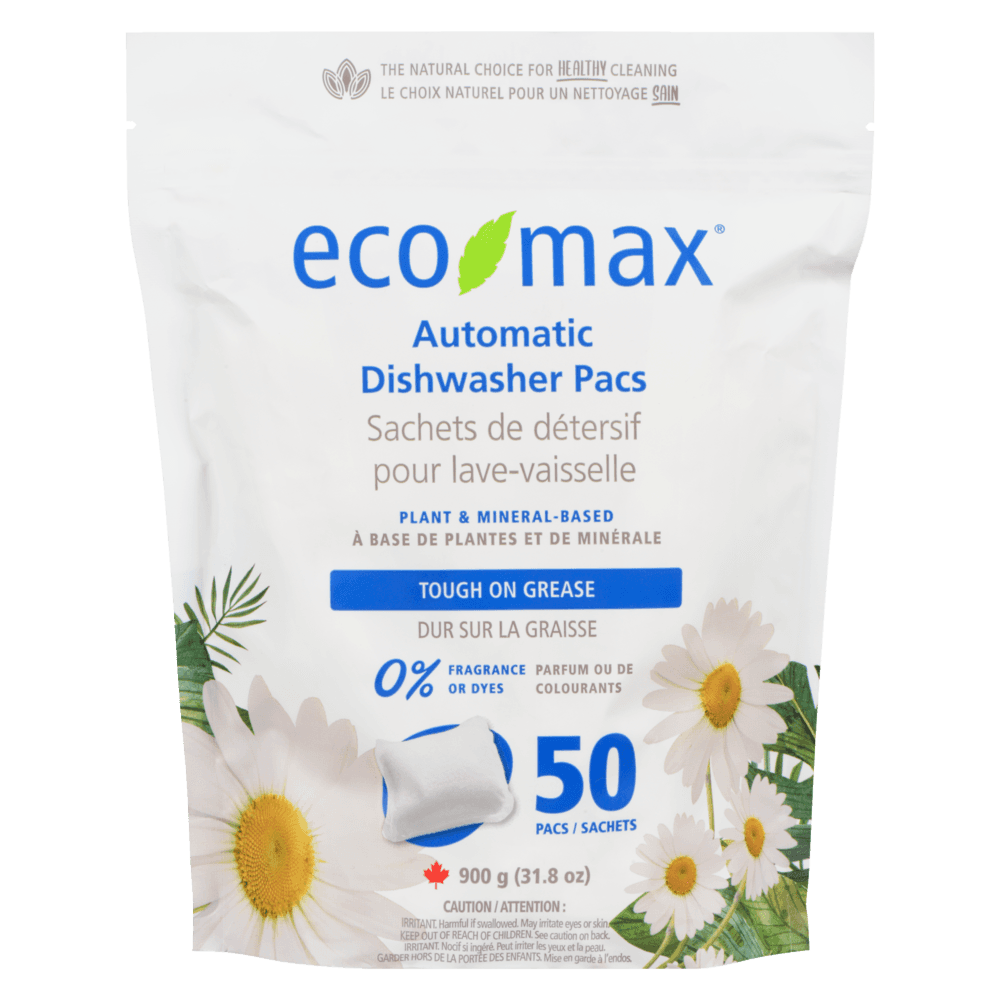 Eco-Max Plant & Mineral-Based Automatic Dishwasher Detergent Tabs, Fragrance-Free, 50-pk