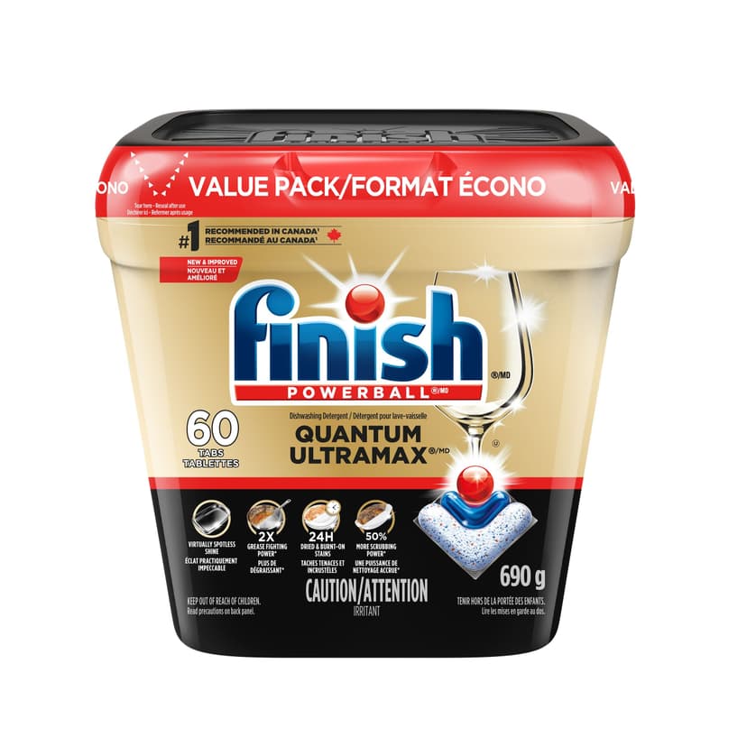 Finish Quantum UltraMAX Dishwasher Detergent, 60-ct