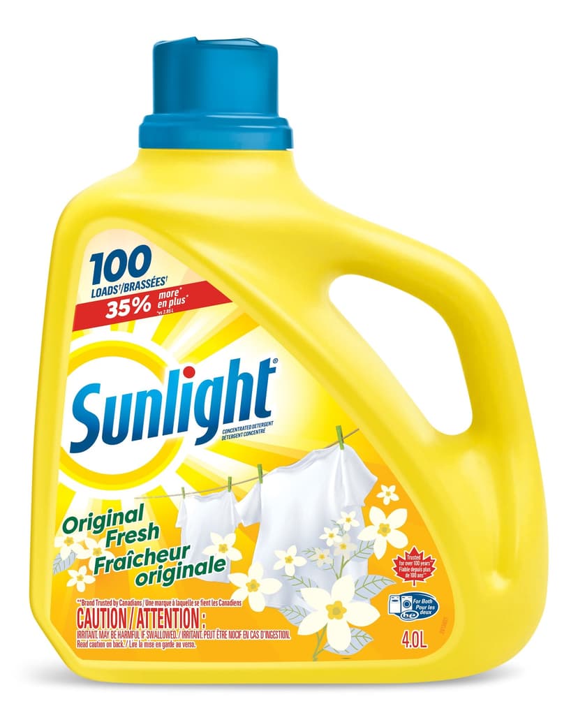 Sunlight Liquid Laundry Detergent, Original Scent, 100-Load, 4-L