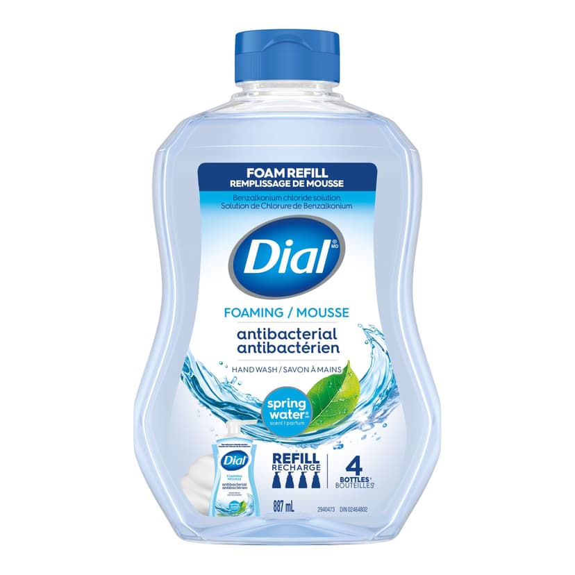 Dial Antibacterial Foaming Hand Soap Refill, Spring Water Scent, 887-mL