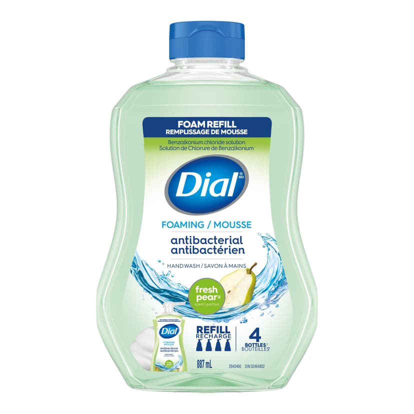 Dial Antibacterial Foaming Hand Soap Refill, Fresh Pear Scent, 887-mL