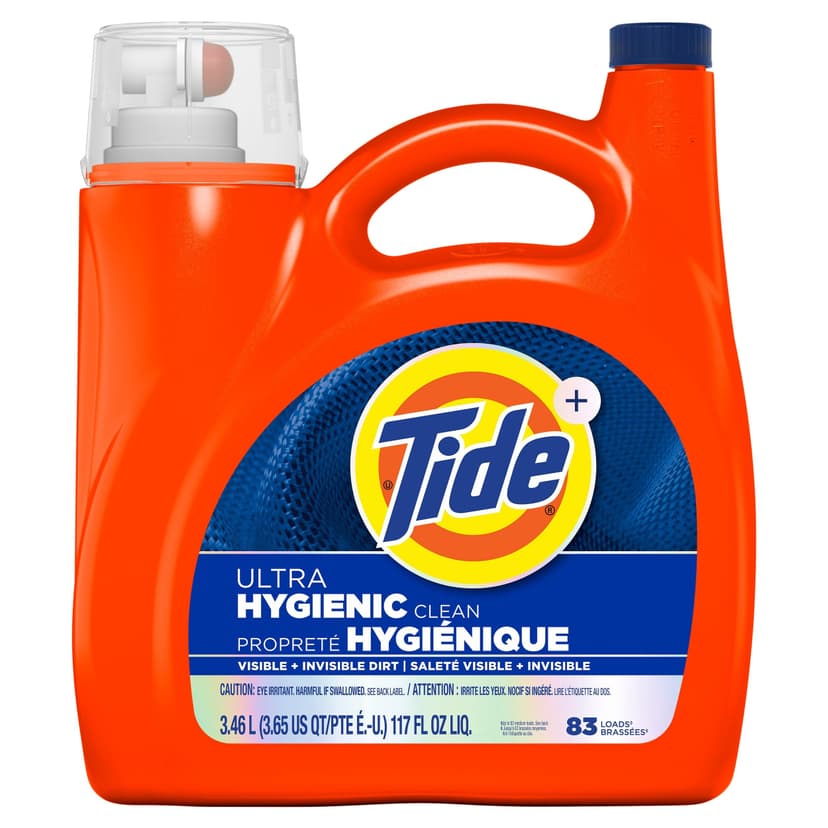 Tide Hygienic Clean Heavy Duty 10x Liquid Laundry Detergent, Original Scent, 83-Load, 3.46-L