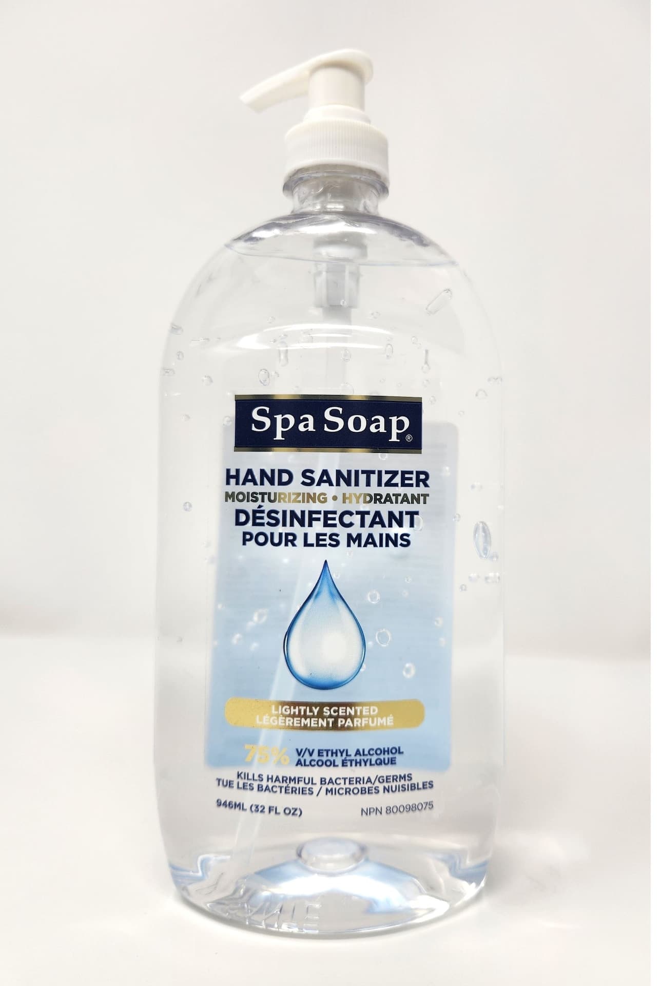 Spa Soap Moisturizing Hand Sanitizer with Pump, Lightly Scented, 946 mL