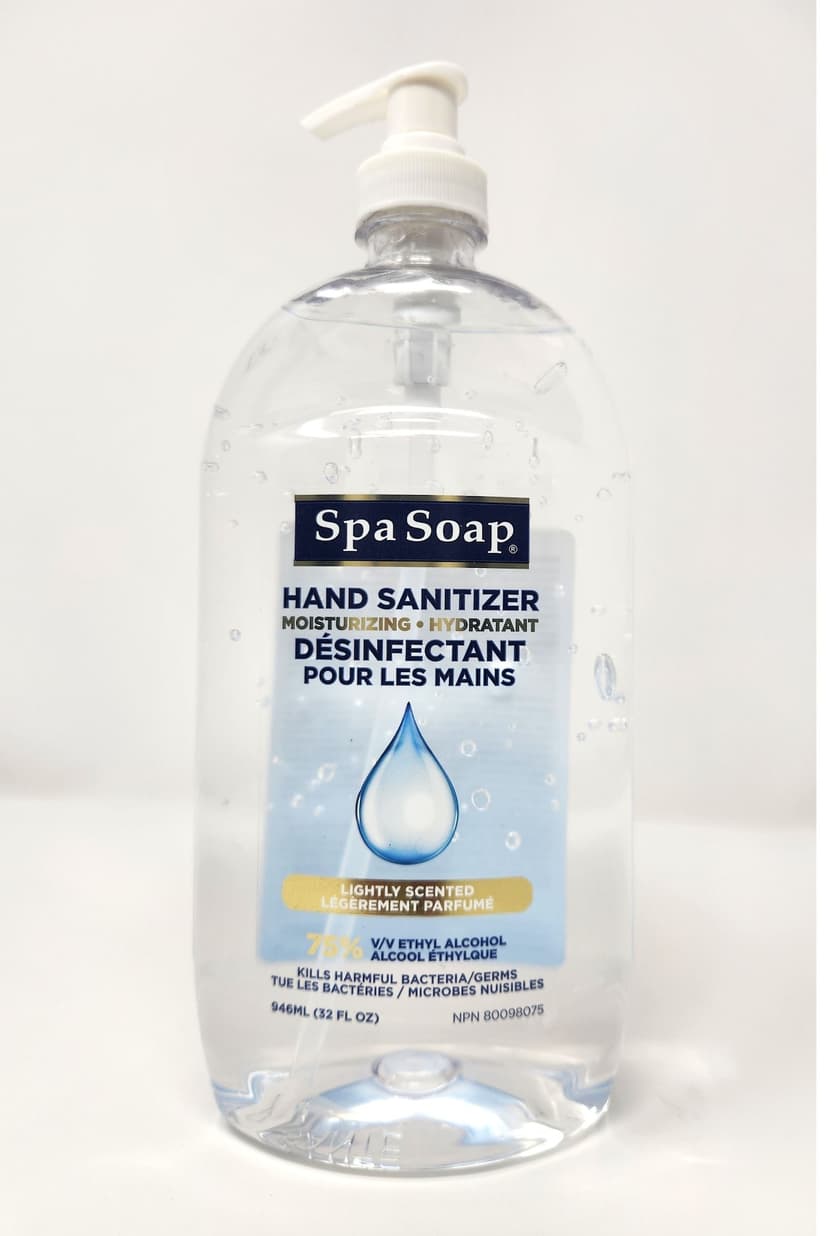 Spa Soap Moisturizing Hand Sanitizer with Pump, Lightly Scented, 946 mL