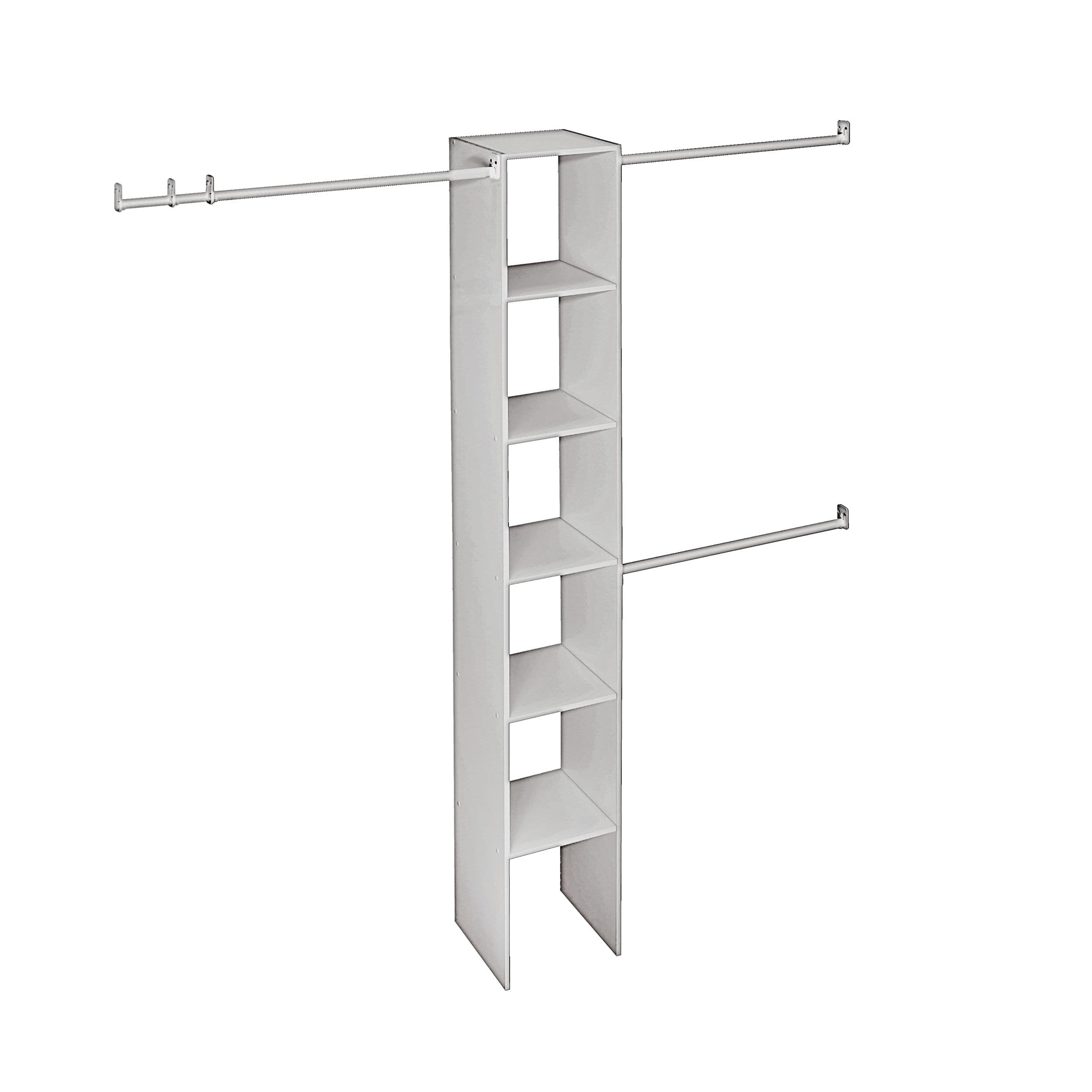 ClosetMaid Expandable Closet Organizer Kit with 3-Closet Rod, White, 12-in