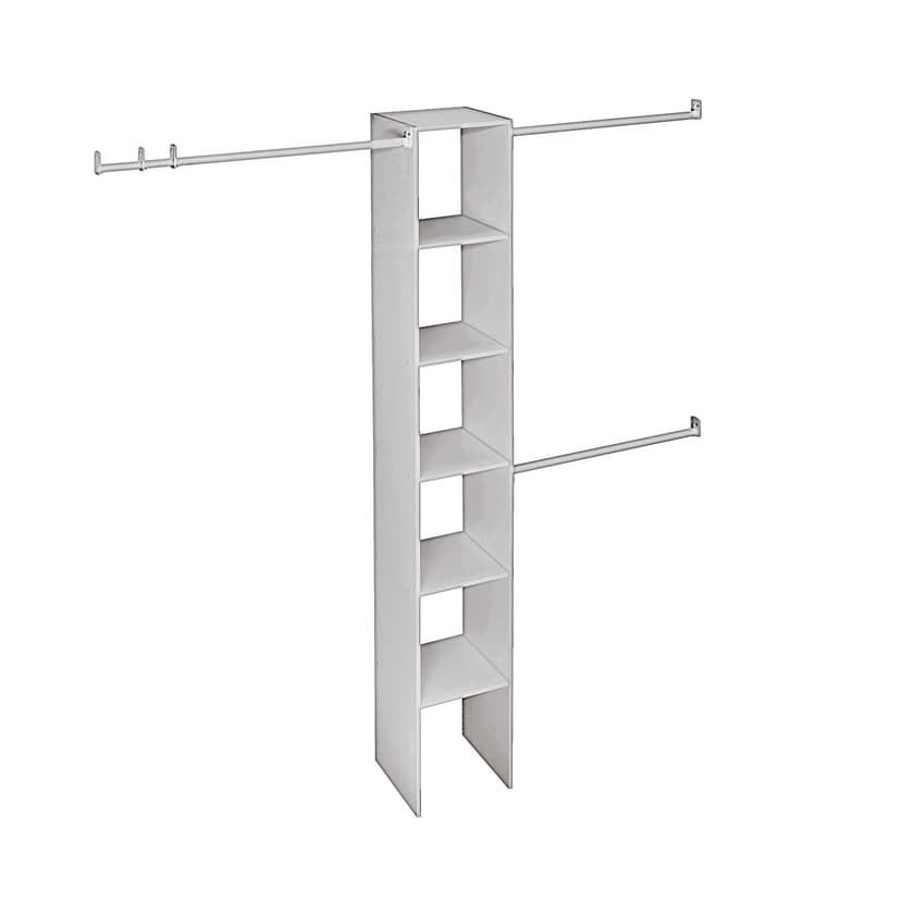 ClosetMaid Expandable Closet Organizer Kit with 3-Closet Rod, White, 12-in