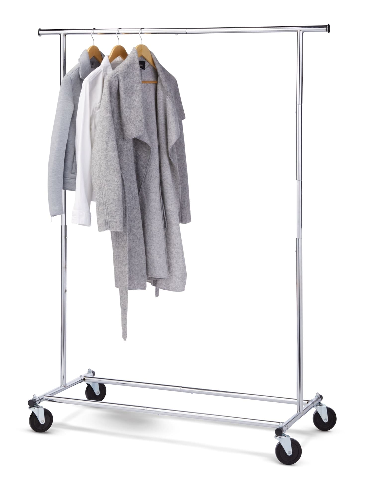 Type A Deluxe Single Rod Garment Rack, Chrome