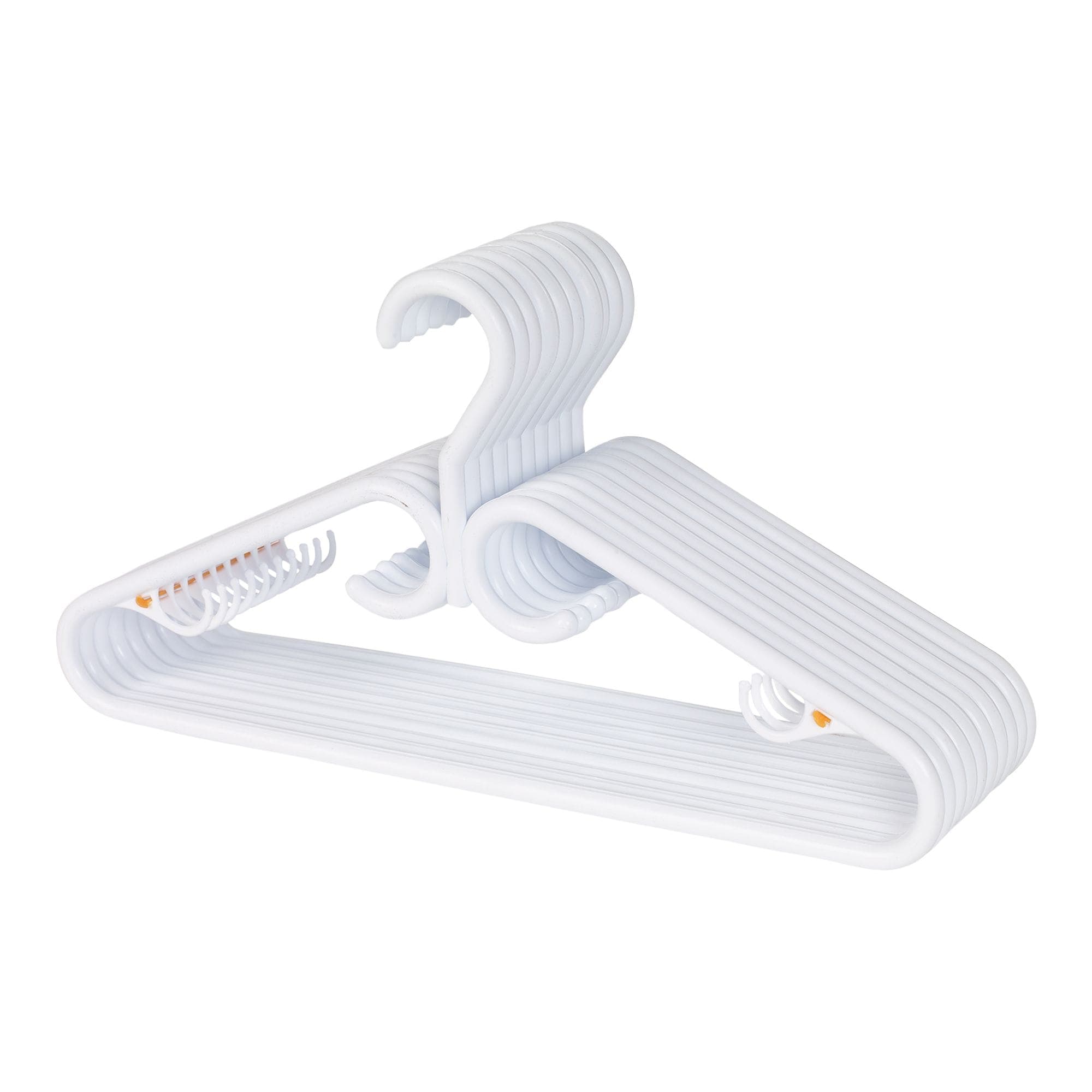 type A Plastic Hangers, Heavy-Duty, White 12-pk