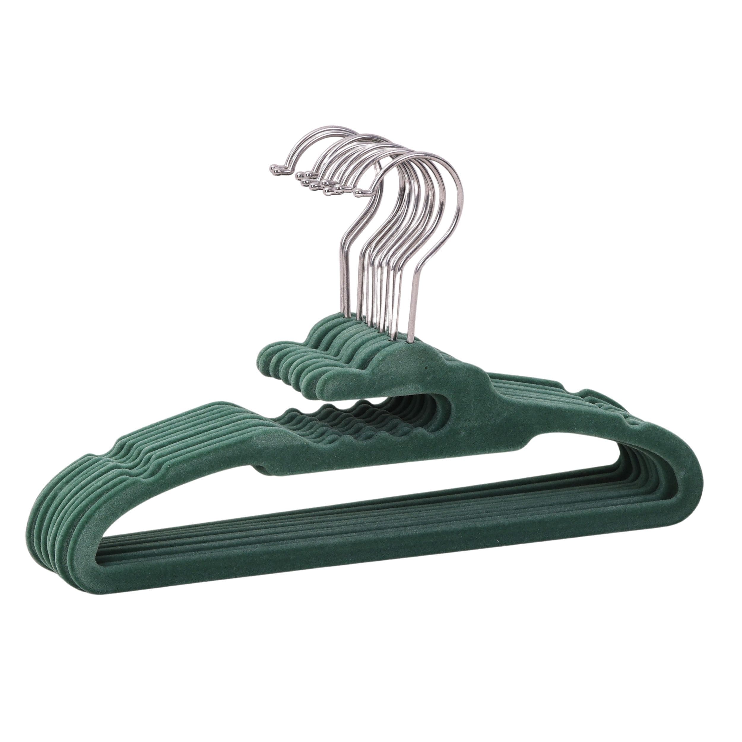 type A Kids' Non-Slip Slim Swivel Hanger, Smoked Pine, 10-pk