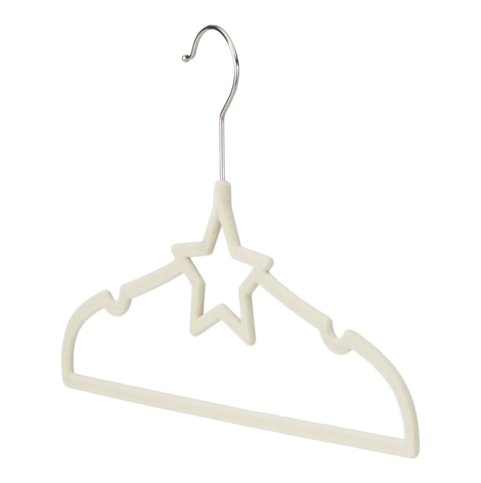 type A Kids' Non-Slip Slim Swivel Hanger with Star, Drizzle, 10-pk