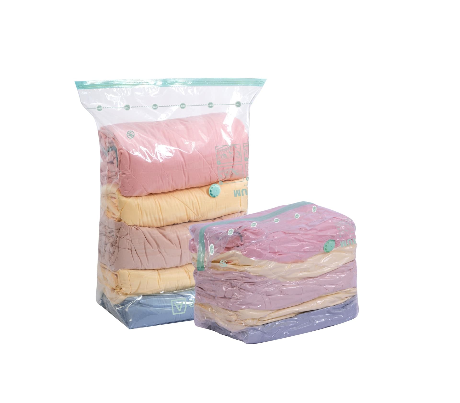 type A Cube Reusable Vacuum Seal Storage Bag with Pump, Multi-Size, 2-pk